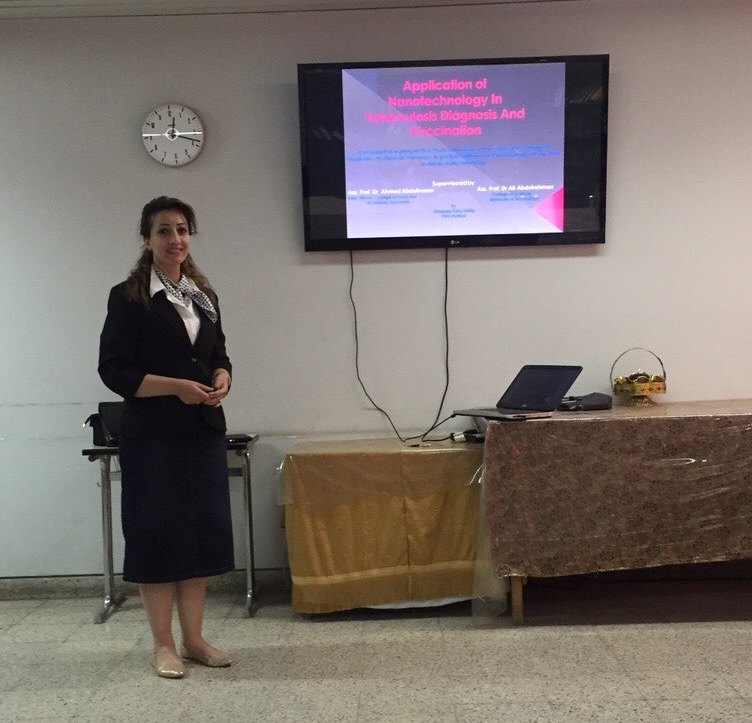 مناقشة مسودة بحث طالبة دكتوراه من فرع الاحياء المجهرية