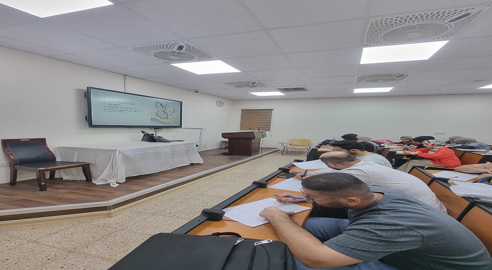 Conducting an exam for sixth-year students from the Department of Obstetrics and Gynecology at Al-Nahrain College of Medicine.