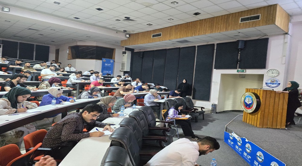 Conducting the final course exam (slides and theory) for Group (C) of the sixth stage in the Obstetrics and Gynecology Department.