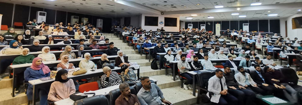 The Dean of the College of Medicine, Al-Nahrain University, meets with first-year students for the academic year 2024-2025.