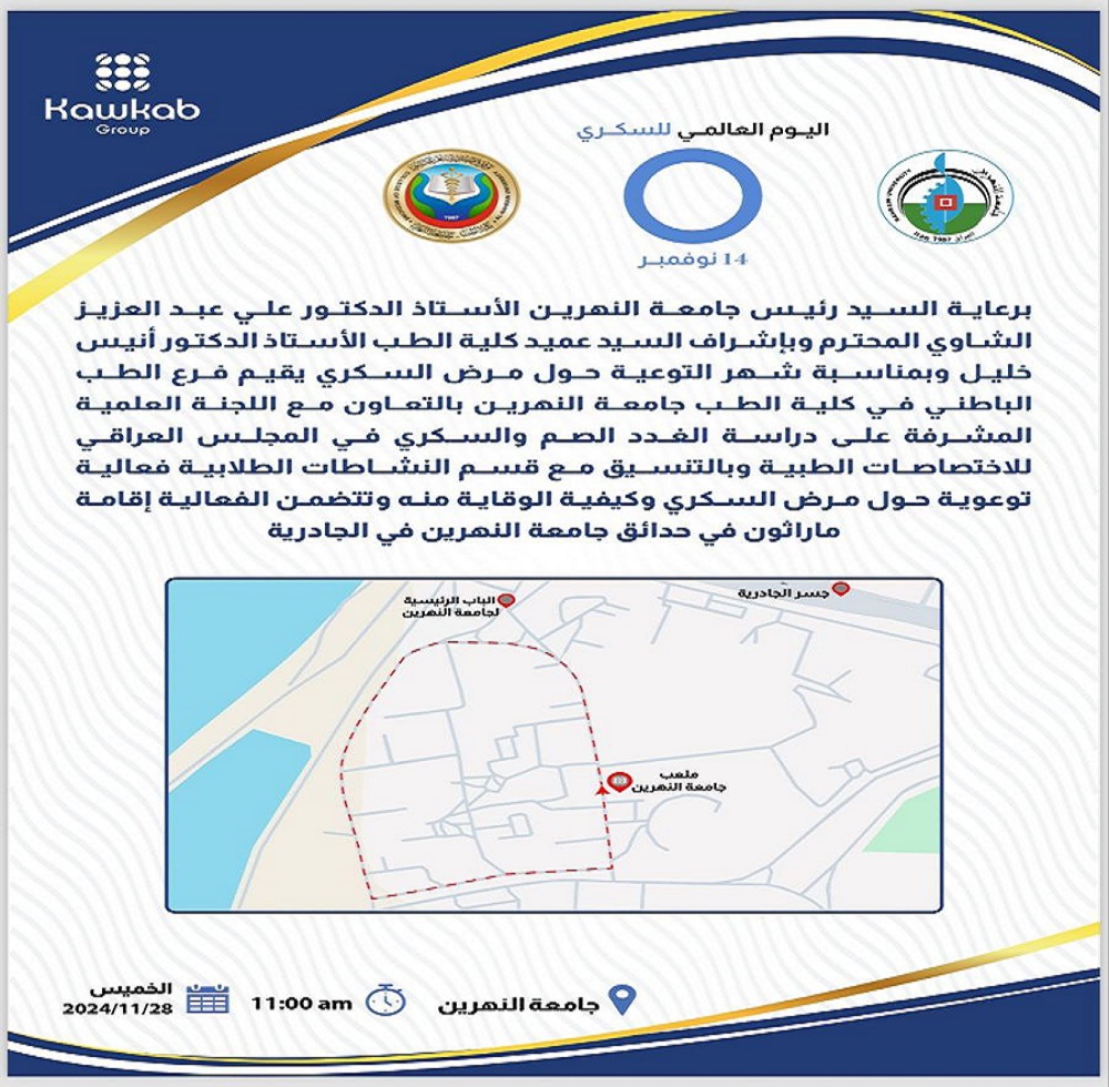 The Department of Internal Medicine conducts the study of Diabetes and Endocrinology in the Iraqi Council for Medical Specialties.