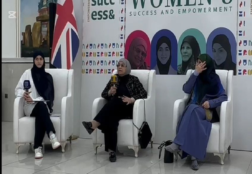 Professor Hala Abdul Qader Abdul Latif participates in a seminar on women's rights on International Women's Day.