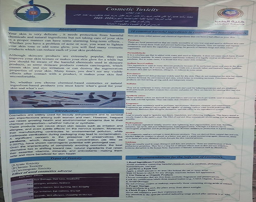 Awareness Poster at Al-Nahrain College of Medicine on Cosmetic Toxicity