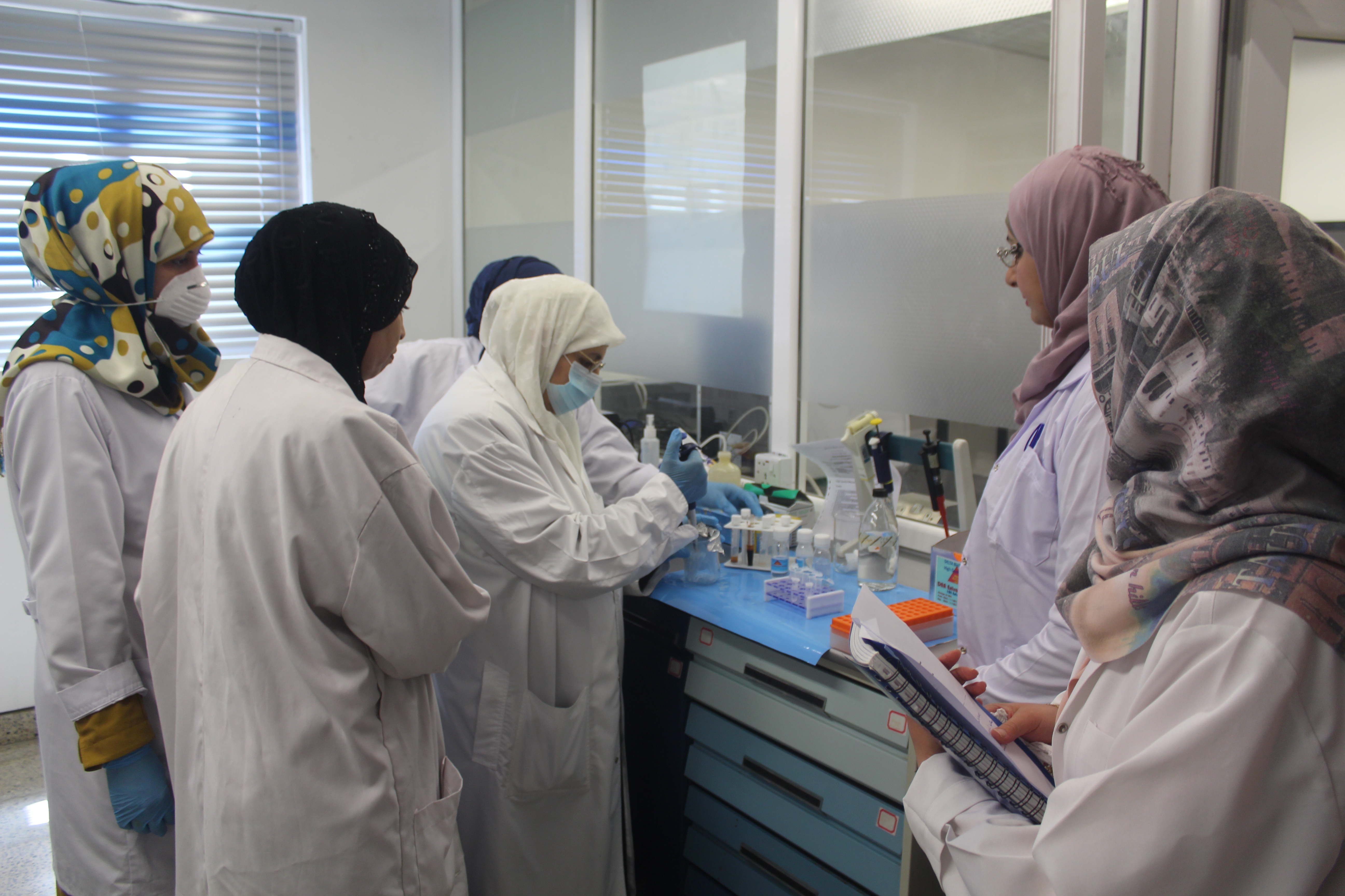 The session of drawing DNA-DNA and deportion power in Chemistry & Biochemistry department