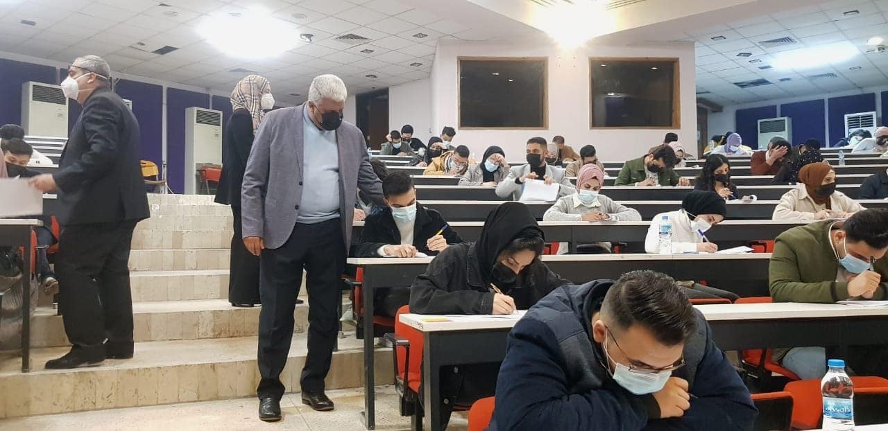 A tour of the Dean of the College of Medicine of Al-Nahrain University for the examination halls