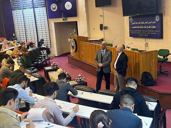 The Dean of Al-Nahrain Medicine inspects the mid-term exams