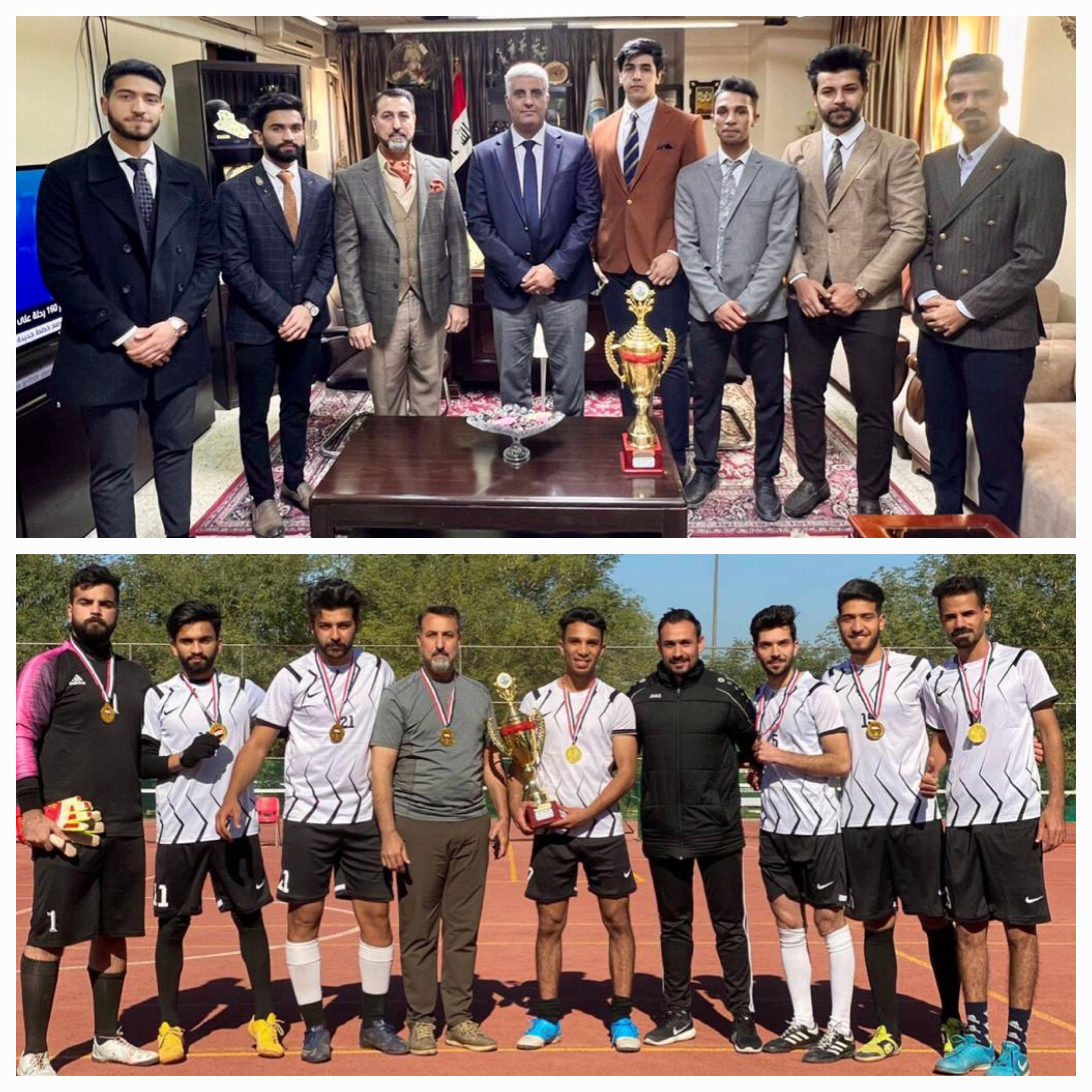 The Faculty of Medicine won first place in the five-a-side football tournament at Al-Nahrain University