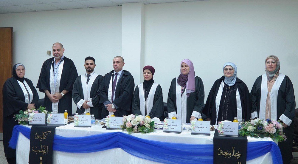 The participation of Professor Dr. Hala Abdul-Qader and Professor Dr. Enas Adnan in the examination of PhD student Hisham Ahmed.