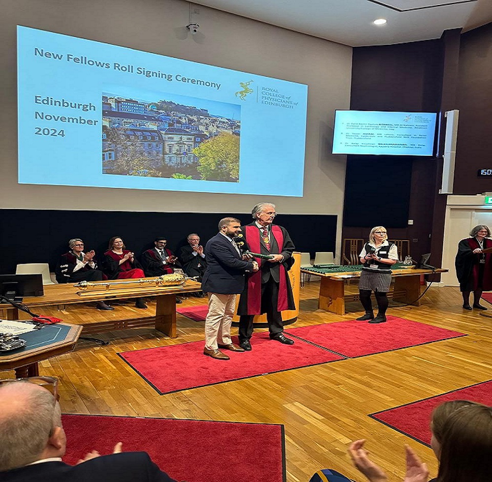 Assistant Professor Dr. Rafid Basheer Al-Tawil from the Department of Internal Medicine has been awarded a fellowship from the Royal College of Physicians of Edinburgh.